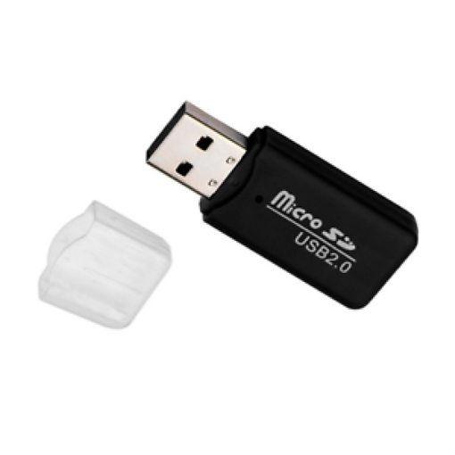 Lector Usb 2.0 Para Tarjetas De Memoria Micro Sd Negro, Con Tapa