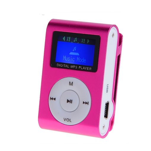 Mini Reproductor De Musica Mp3 ( Pantalla Lcd ) Con Clip Rosa con Ofertas  en Carrefour