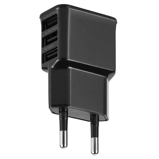 ensayo desinfectar Caballo Cargador Triple Usb 5v De 2a Amperios 3 Conectores Negro Universal con  Ofertas en Carrefour | Ofertas Carrefour Online