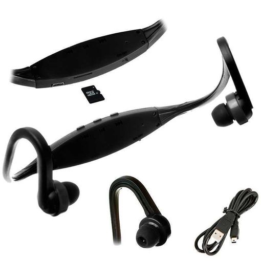 Auriculares Bluetooth Deporte Soporta Tarjeta Mini SD inalámbrico con Rádio  FM con micrófono para Correr, para iPhone, Android, Samsung, MP3, Universal  (Negro) : : Electrónica