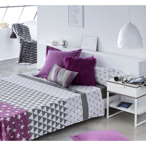 Cotton Artean - Juego De Sabanas Triangle Cama De 150 X 190/200. 50%  Algodón-50%poliester. con Ofertas en Carrefour