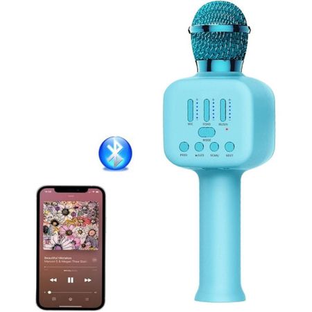 Coshano Micrófono Inalámbrico Con Altavoz Y Luz Rgb Karaoke Bluetooth,  Infantil, Portátil Para Niños Y Adultos. (azul) con Ofertas en Carrefour