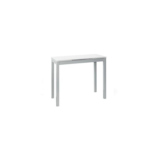 Mesa Blanca Plegable Cocina Mijas Cajon Funcional Patas Gris Plata 80x40-80