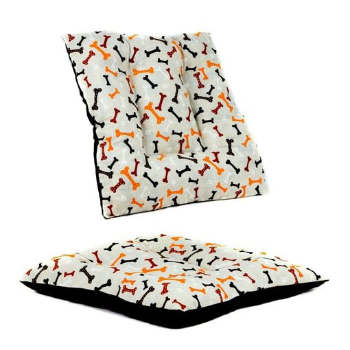 Cama Para Perros Gatos Con Acolchado Grueso Y Cómodo 60x60x10cm Gris Estampado