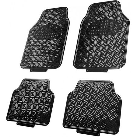 TIENDA EURASIA – 4 Alfombrillas para Coche, Delanteras 43x63cm + Traseras  43x23cm, Universales, Antideslizantes