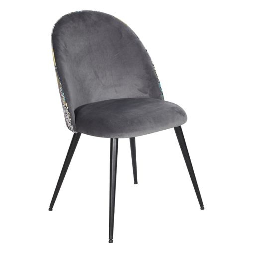 Pack De 4 Sillas Comedor, Salón Sweden En Terciopelo Gris Oscuro Patas  Negras con Ofertas en Carrefour