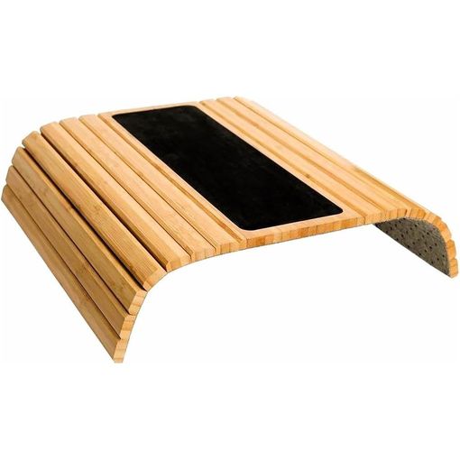  GEHE Mesa de brazo de bambú para sofá, bandeja estable para sofá  ancho para sofás, bandeja plegable para reposabrazos de sofá para  alimentos/bebidas/aperitivos/teléfono/control remoto, mesa de clip para  reposabrazos de sofá
