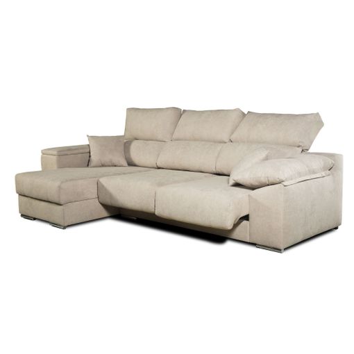 Sofa Chaise Longue Lodurr Izquierda Crudo Tejido Con Sistema Acualine 4  Plazas 294x160 Cm Tanuk con Ofertas en Carrefour