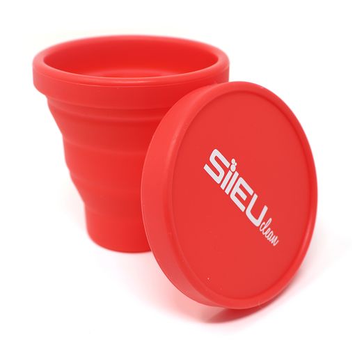 Sileuclean Esterilizador De Silicona Plegable Con Tapa Para Copa Menstrual Sileu, Rojo
