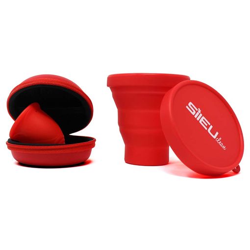 Sileuclean Esterilizador Copa Menstrual Plegable Rojo