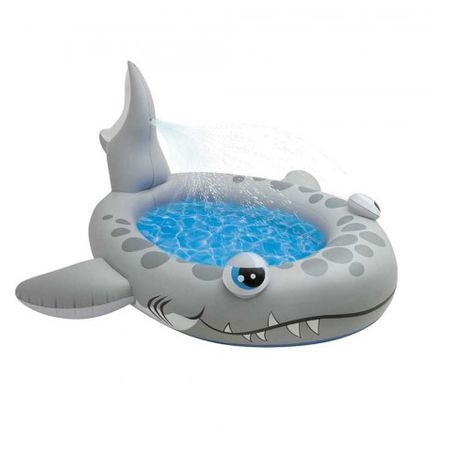 Piscina Hinchable Infantil Con Pulverizador Ballena Intex - Azul