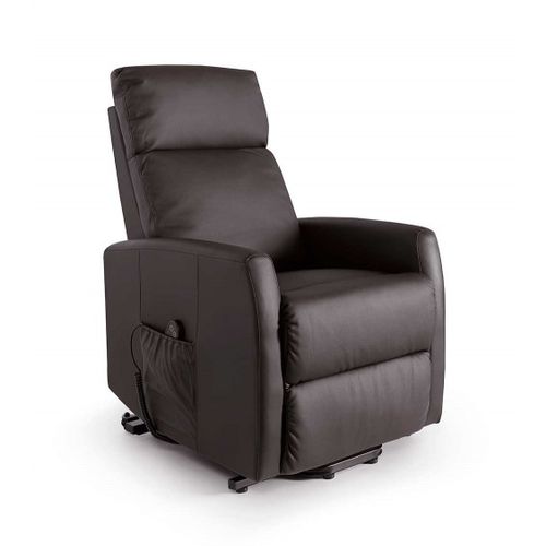 Sillón Relax Lyon Reclinable Motorizado Con Sistema Levanta Personas En Polipiel Choco