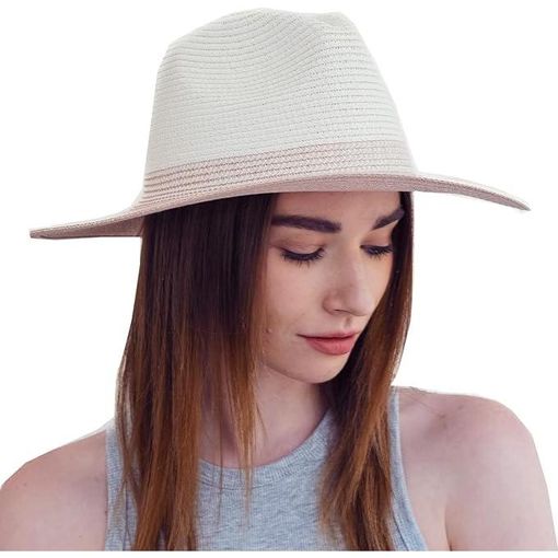 Sombrero Para El Sol Sombrero Panamá De Ala Ancha De Paja Para Mujer  Sombrero De Verano Para La Playa con Ofertas en Carrefour