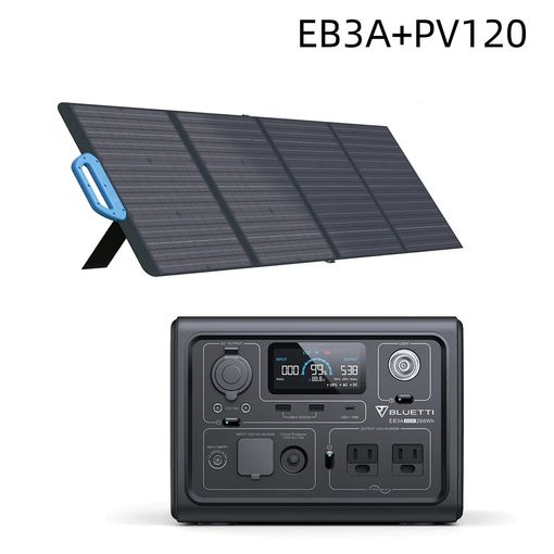Bluetti Estación Generador Solar Eb3a + Panel Solar Pv120 Portátil