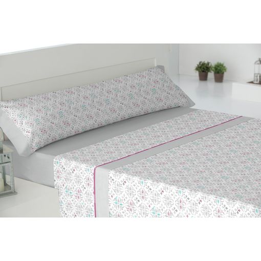 Juego Sábanas Franela Cuatro Piezas Paduana Lorena Cama 200 Gris con Ofertas Carrefour | Ofertas Carrefour