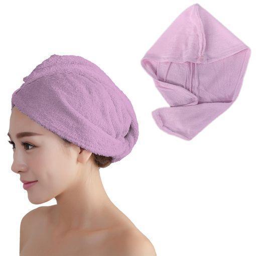 Juego De 3 Toallas Turbante Pelo Con Botón De Fibra De Bambú 650gr/m2-rosa  con Ofertas en Carrefour