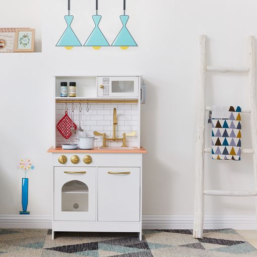 Cocina De Juguete De Madera Para Niños Con Accesorios Blanco Homcom con  Ofertas en Carrefour