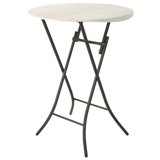 Mesa Redonda Plegable De Madera - Blanco con Ofertas en Carrefour