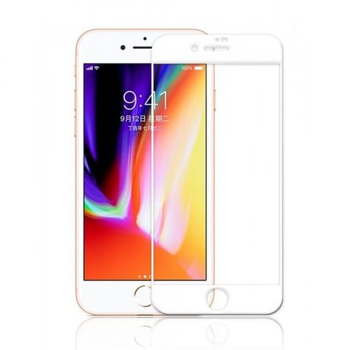 iPhone 8 Plus Protector de Pantalla en Vidrio Templado 5D - Blanco