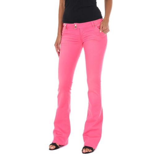 Pantalon Tejano Largo Con Bajos Acampanados 10dbf0432-g290 Mujer Met