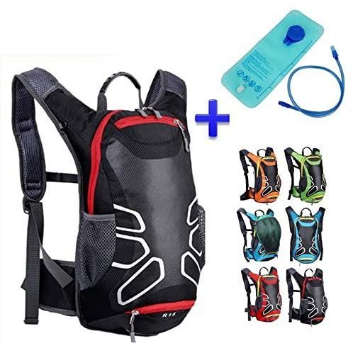 Mochila Running Trekking Deportes Bici Impermeable Unisex Color Negro