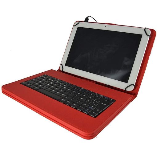 Theoutlettablet® Funda Para Tablet Con Teclado Extraible , Incluye La Tecla  ñ Con Conexión Type-c ( Compruebe La Conexión De Su Tablet) Color Rojo  con Ofertas en Carrefour