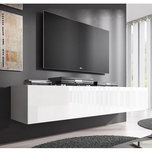 Mueble Tv Brønderslev Aglomerado 45 X 160 X 37 Cm Blanco / Efecto Madera  [en.casa] con Ofertas en Carrefour