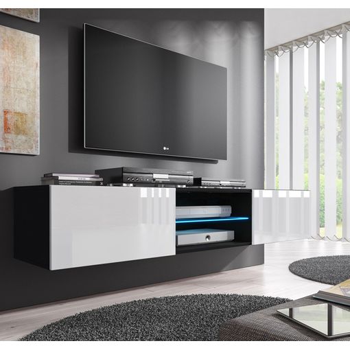 Mueble Tv Modelo Tibi (160 Cm) En Color Negro Y Blanco con Ofertas en  Carrefour