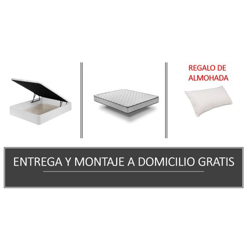 Pack: Canapé Madera Blanco + Colchón Pronature + Almohada ¡montaje Gratis! 90x200 Cm