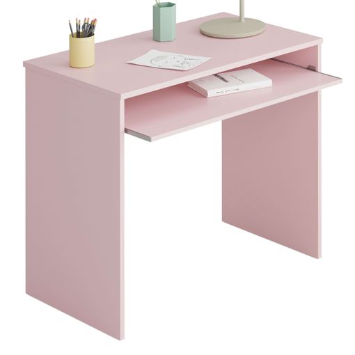 Mesa Escritorio Color Rosa Pastel Bandeja Extraíble 90x54x79 Cm con Ofertas  en Carrefour | Ofertas Carrefour Online
