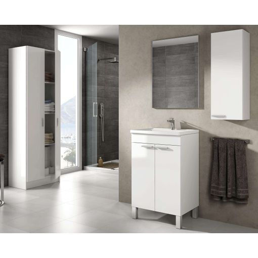 Armario De Baño Con Espejo De Pared Con 2 Puertas 58x56x13cm con Ofertas en  Carrefour