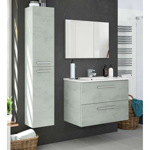 Pack Muebles Baño Plutón Diseño Moderno (mueble Baño+espejo+columna+lavabo  Cerámica) con Ofertas en Carrefour