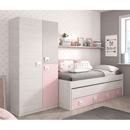 Pack Dormitorio Juvenil Infantil Color Azul Y Blanco (cama Nido + Armario +  Estantería) Somieres Incluidos con Ofertas en Carrefour