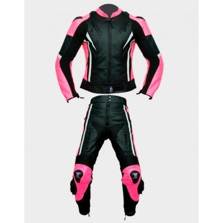 CHAQUETA DE MOTO EN CUERO PARA CHICAS CON PROTECCIONES DE TITANIO