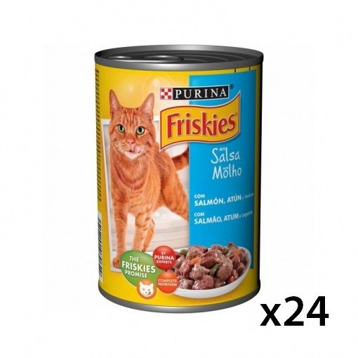 Alimento Húmedo En Salsa Purina Friskies Salmón&atún Para Gatos - 24 Latas 400g