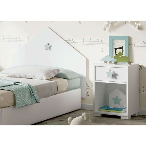 Cabezal Cama Shine Color Blanco Estrella Gris Cabecero Dormitorio Infantil  Juvenil 100x80 con Ofertas en Carrefour