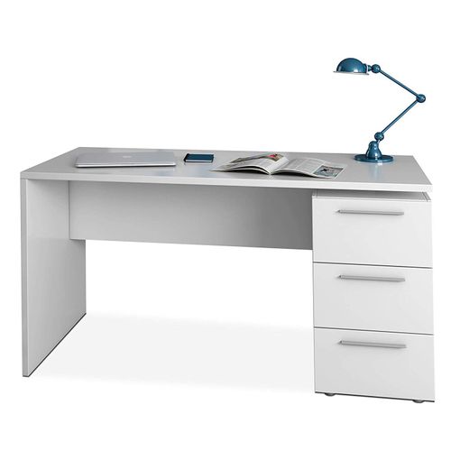 Mesa escritorio con cajón acabado en Roble y Blanco Artik 77 cm