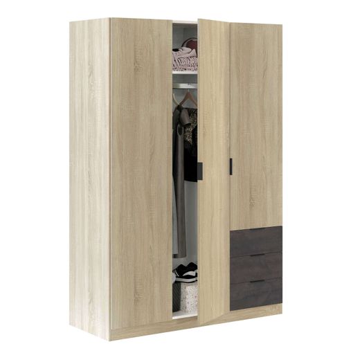 Armario Abierto Vestidor Urano Habitación Dormitorio Estilo Industrial  Color Roble Kronberg 180x45x208 Cm con Ofertas en Carrefour