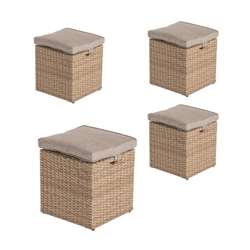 Puff De Exterior, Reforzado, Aluminio, Color Blanco, Reposapies:60x47x38  con Ofertas en Carrefour