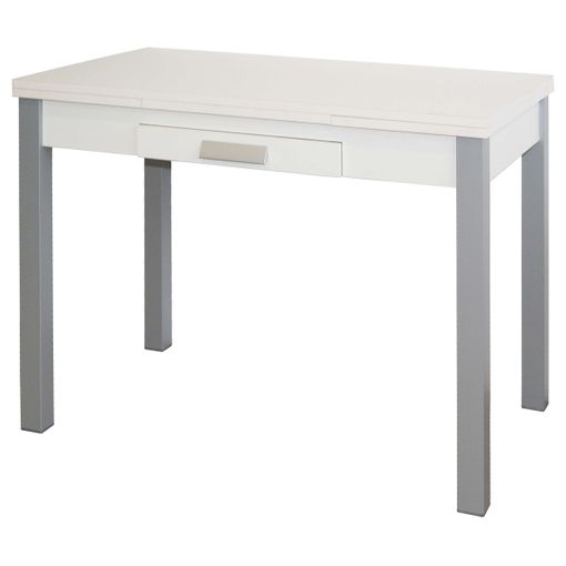 Mesa Blanca Plegable Cocina Mijas Cajón Funcional Patas Gris Plata 80x40-80  con Ofertas en Carrefour