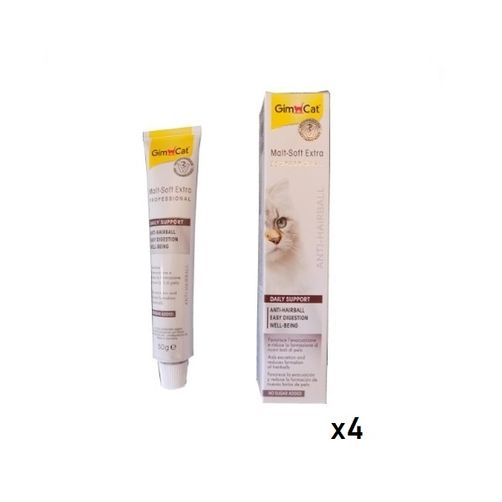 Gimcat Malta Soft Extra Pro, Pasta Para Gatos - 4 Tubos 50 Gr.