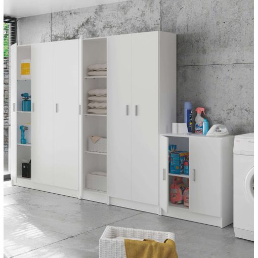 Pack 4 Armarios Multiusos Despensa Cuarto Colada Color Blanco Muebles  Auxiliares Almacenaje Productos Limpieza con Ofertas en Carrefour