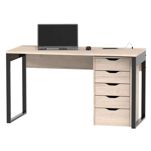 Mesa escritorio extensible, mesa estudio consola, acabado blanco, medidas:  98,6x86,9x36- 70 cm de fondo