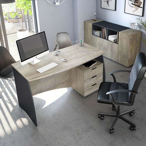 Pack Muebles De Oficina Completo Despacho Estudio Estilo Industrial Muebles  (escritorio + Aparador) con Ofertas en Carrefour | Las mejores ofertas de  Carrefour