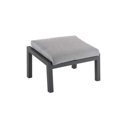 Reposapies De Jardãn, Aluminio Reforzado Color Antracita, Cojãn Color Gris, Puff 38 Cm De Alto, Medidas 47x60x38 Cm, Reposa Pies De Salã³n, Puff Para Terraza, Asiento Acolchado De Jardãn