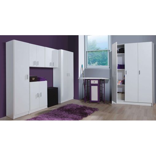 Mueble armario multiusos 1 puerta, armario alto auxiliar, despensa color  Roble