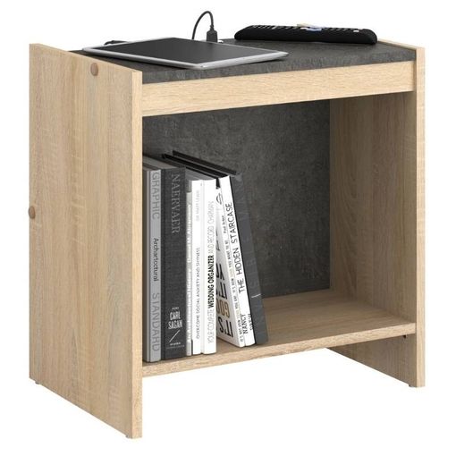 Mesa Auxiliar De Metal Melamina Homcom 45x35x75 Cm-roble Y Negro con  Ofertas en Carrefour