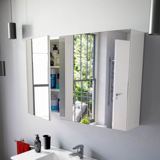 Pack muebles Baño Blanco Brillo (Mueble lavabo + armario alto +