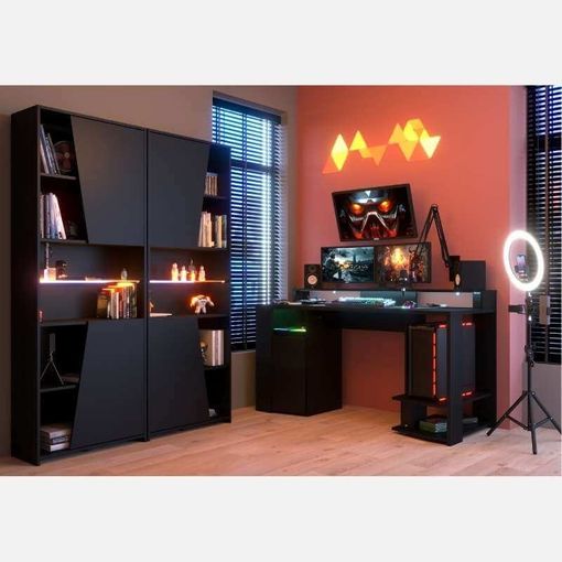 Estantería con LED Gamer Negro 