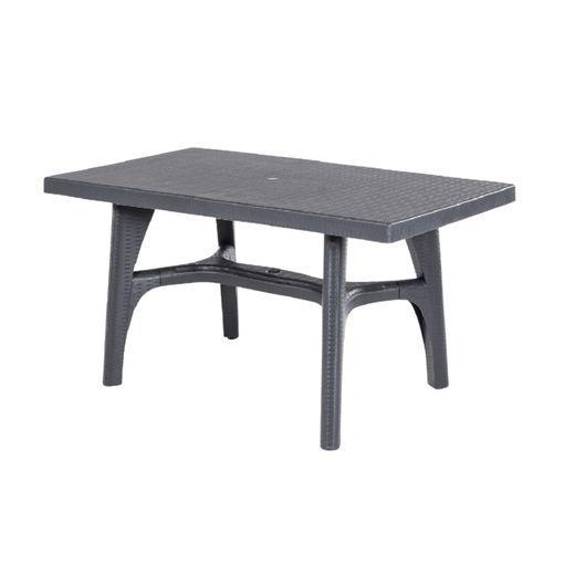 Mesa de jardín de plástico gris antracita 80x75x72 cm